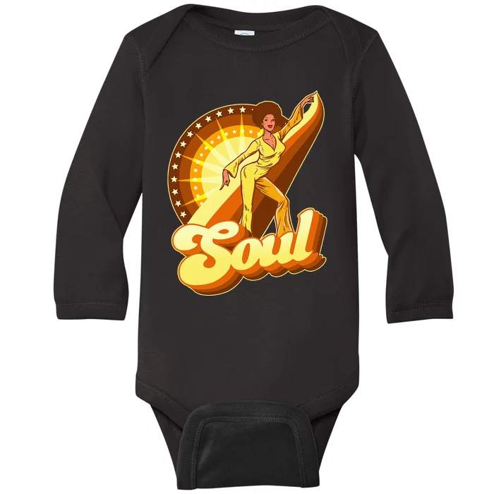 70s Retro 70s Soul Funk Retro Vintage Baby Long Sleeve Bodysuit