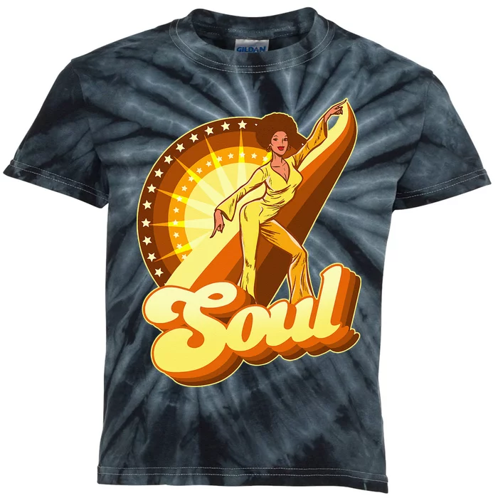 70s Retro 70s Soul Funk Retro Vintage Kids Tie-Dye T-Shirt