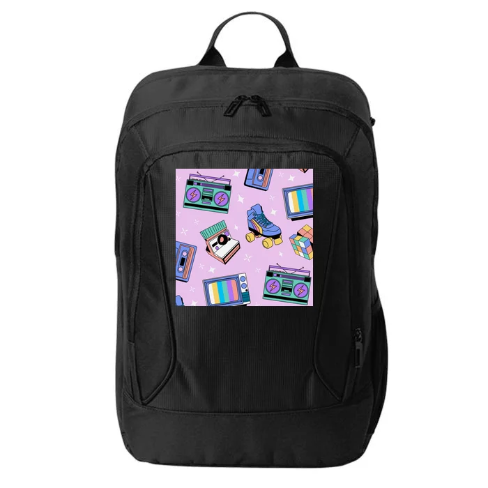 70s Retro Nostalgic Pattern City Backpack