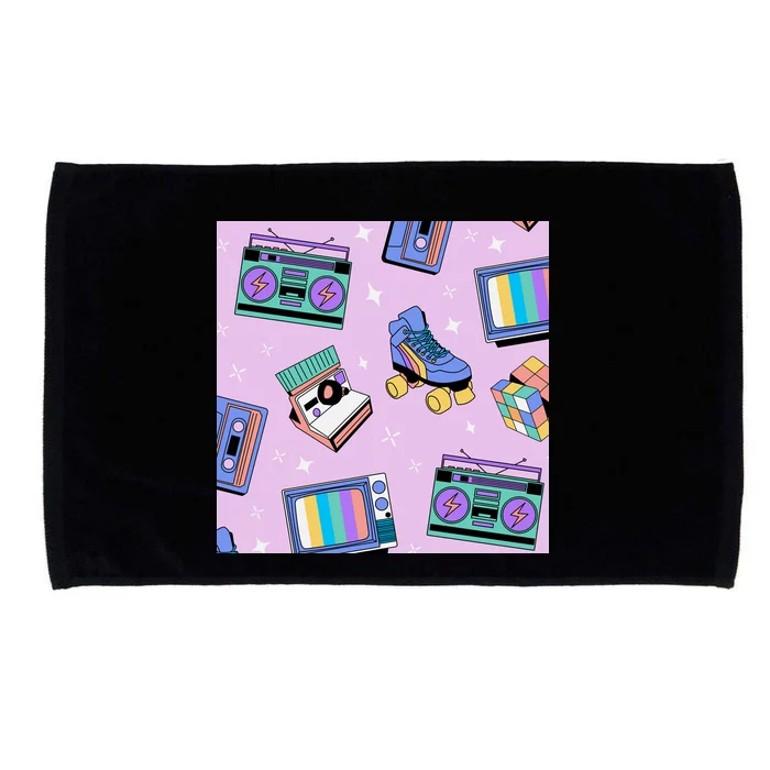 70s Retro Nostalgic Pattern Microfiber Hand Towel