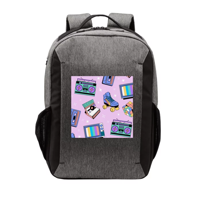 70s Retro Nostalgic Pattern Vector Backpack