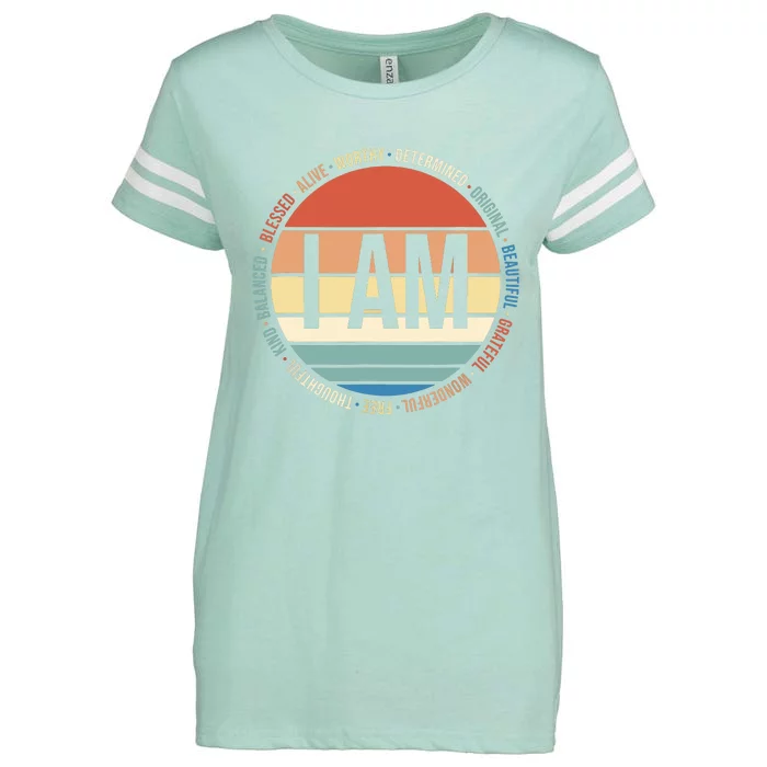 70s Retro Positive Affirmations Self Care Gift Mental Health Enza Ladies Jersey Football T-Shirt