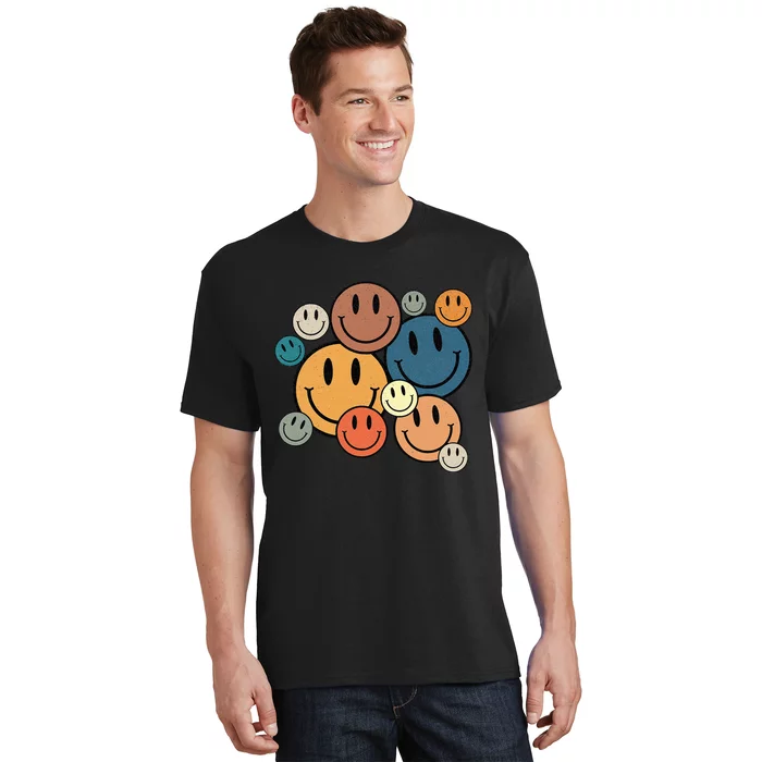 70s Retro Smile Face Cute Happy Peace Smiling Face T-Shirt