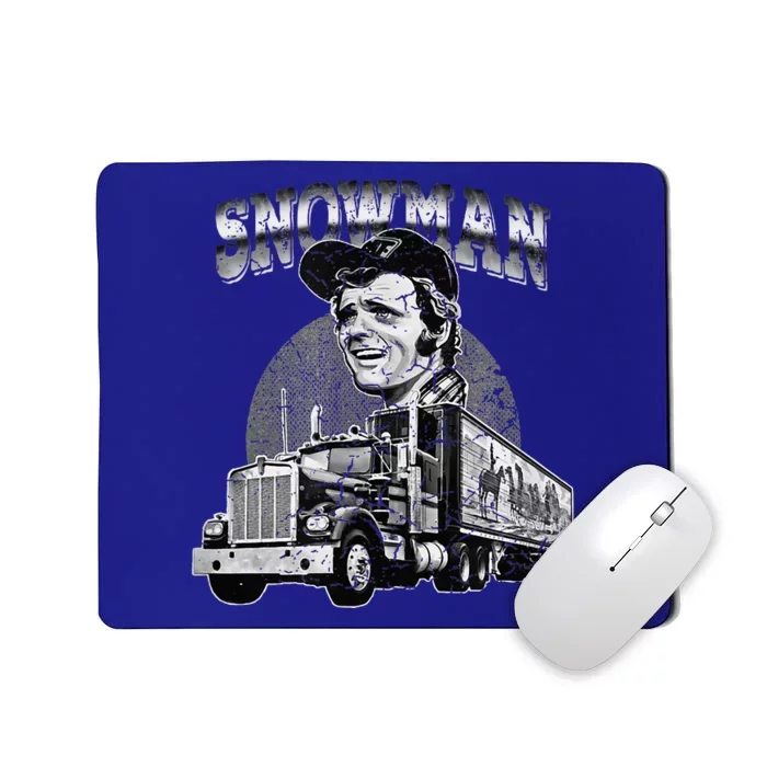 70s Retro Snowman Truck 1970s Vintage Retro Grey Mousepad