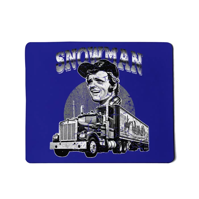 70s Retro Snowman Truck 1970s Vintage Retro Grey Mousepad