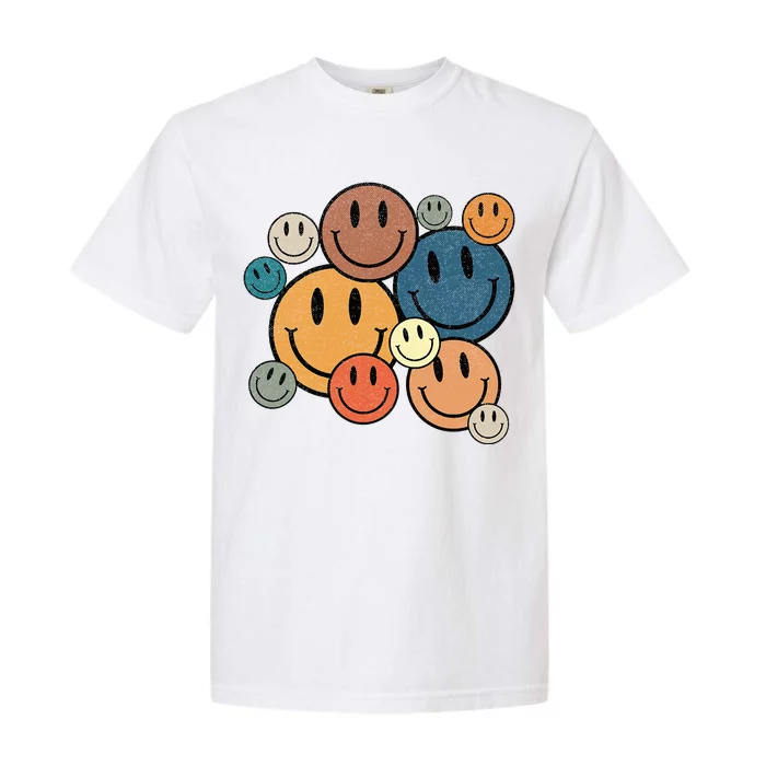 70s Retro Smile Face Cute Happy Peace Garment-Dyed Heavyweight T-Shirt