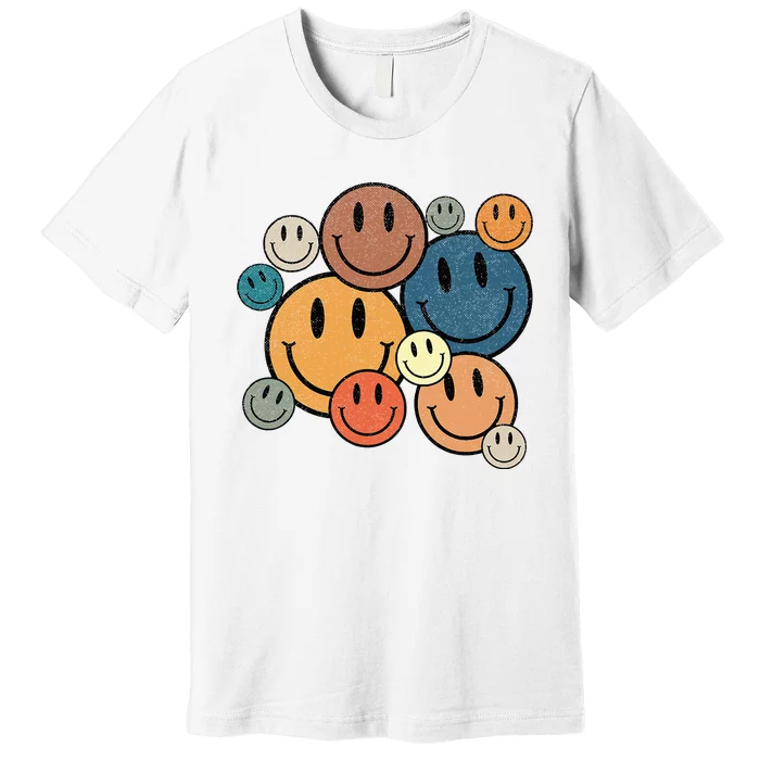 70s Retro Smile Face Cute Happy Peace Premium T-Shirt