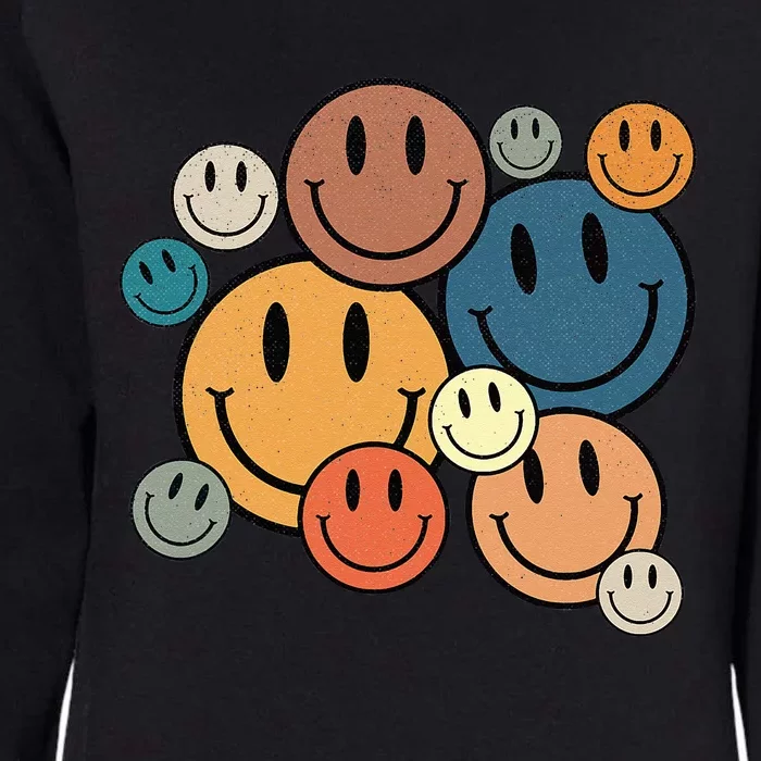 70s Retro Smile Face Cute Happy Peace Smiling Face Womens California Wash Sweatshirt