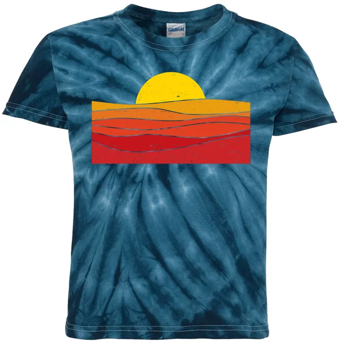 70s Retro Vintage Sunset Kids Tie-Dye T-Shirt