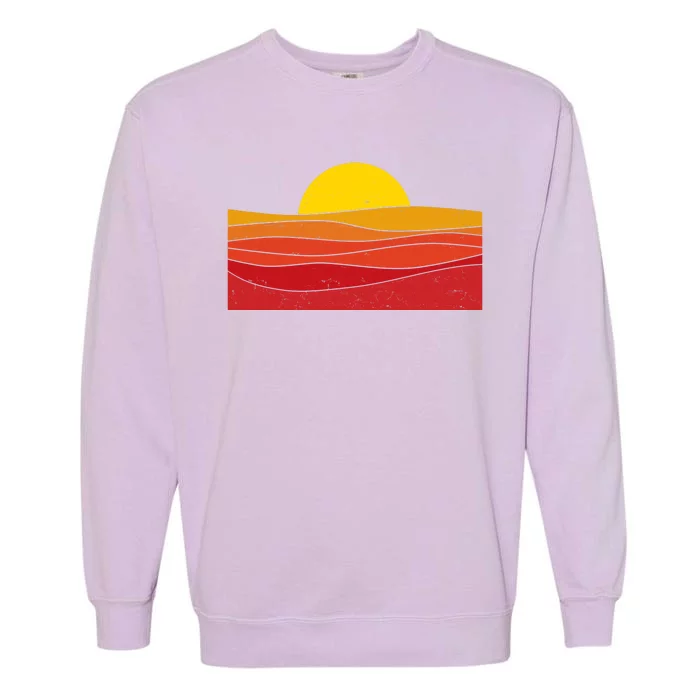 70s Retro Vintage Sunset Garment-Dyed Sweatshirt