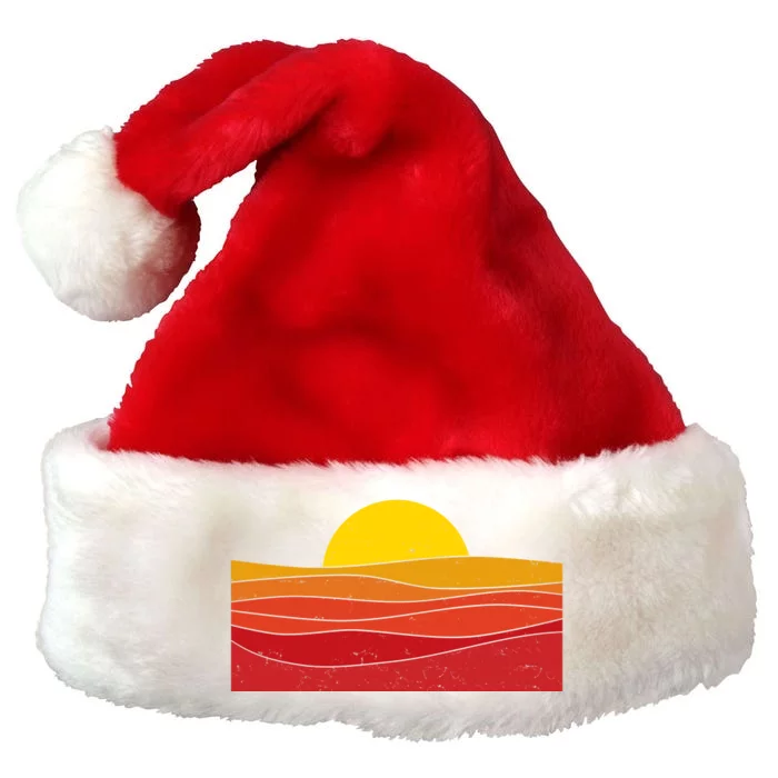 70s Retro Vintage Sunset Premium Christmas Santa Hat