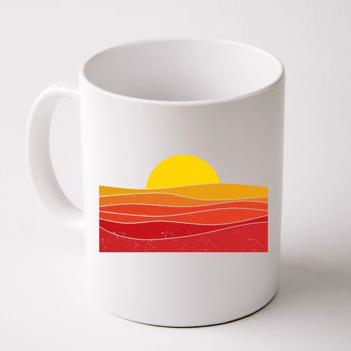 70s Retro Vintage Sunset Front & Back Coffee Mug