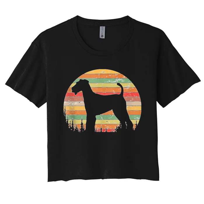 70s Silhouette Dog Lovers Women's Crop Top Tee