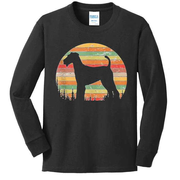 70s Silhouette Dog Lovers Kids Long Sleeve Shirt