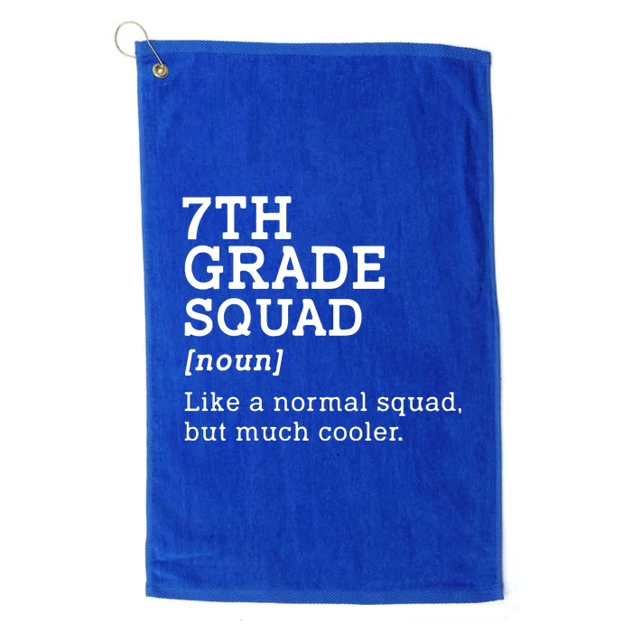 7th Seventh Grade Squad Student Teacher Back To School Gift Platinum Collection Golf Towel