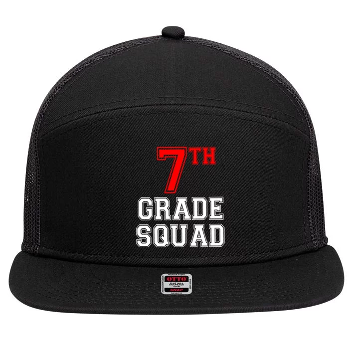 7th Seventh Grade Squad Back To School Teacher Gift 7 Panel Mesh Trucker Snapback Hat