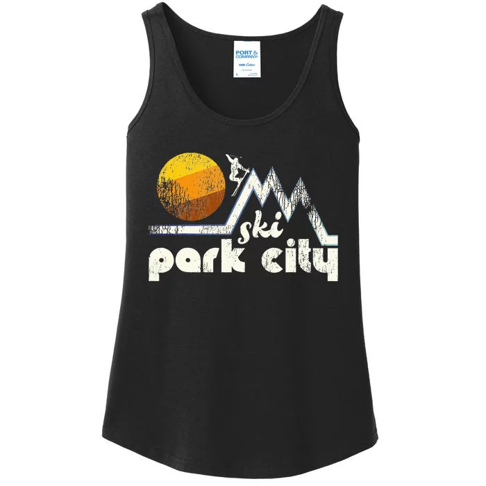 70s Style Ski Park City Utah Ladies Essential Tank