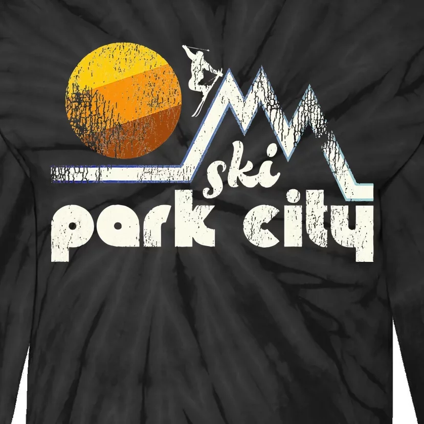 70s Style Ski Park City Utah Tie-Dye Long Sleeve Shirt