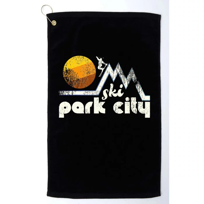 70s Style Ski Park City Utah Platinum Collection Golf Towel