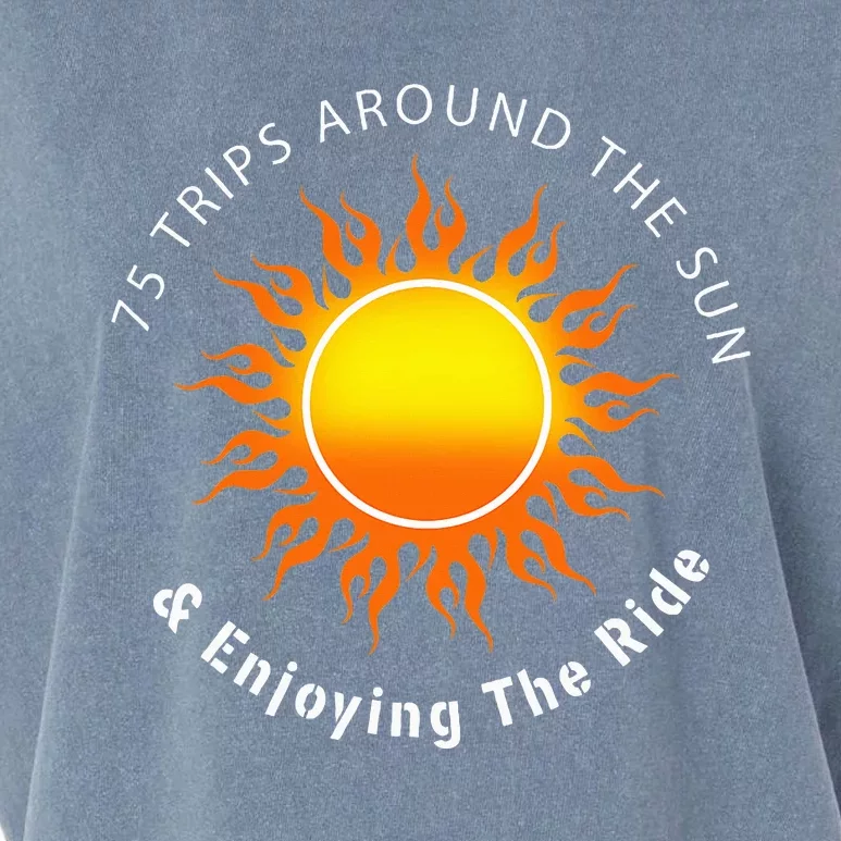 75 Trips Around The Sun 75th Birthday Garment-Dyed Women's Muscle Tee