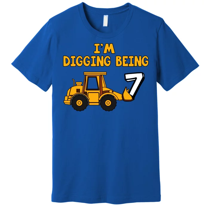 7th Birthday I'm Digging Being Seven Premium T-Shirt