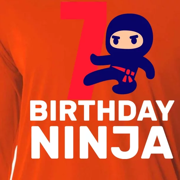 7th Birthday Ninja Cooling Performance Long Sleeve Crew