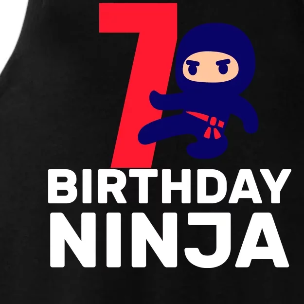 7th Birthday Ninja Ladies Tri-Blend Wicking Tank