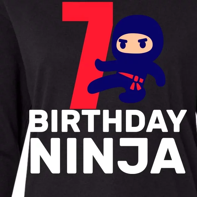 7th Birthday Ninja Womens Cotton Relaxed Long Sleeve T-Shirt