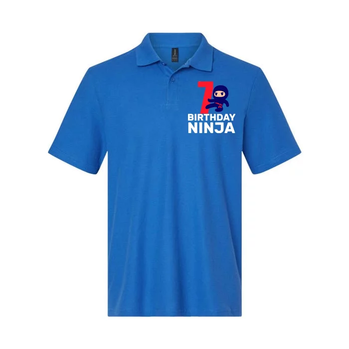 7th Birthday Ninja Softstyle Adult Sport Polo