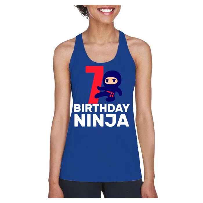 7th Birthday Ninja Women's Racerback Tank