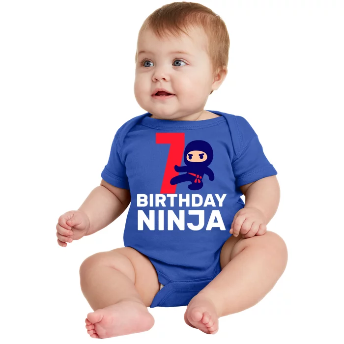 7th Birthday Ninja Baby Bodysuit