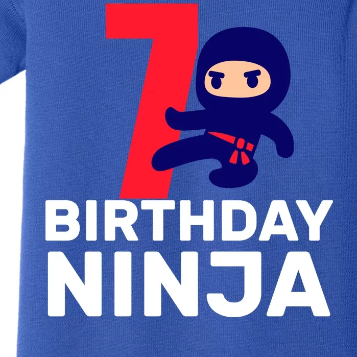 7th Birthday Ninja Baby Bodysuit