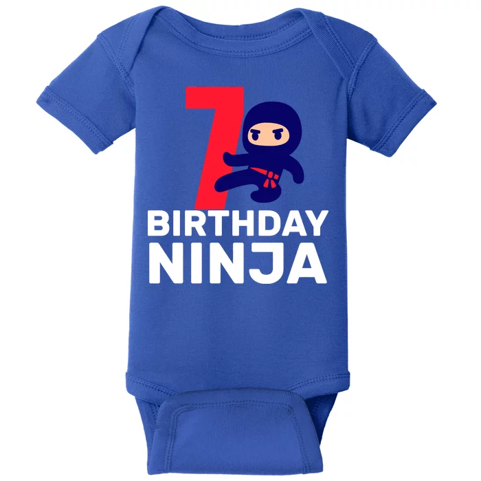 7th Birthday Ninja Baby Bodysuit