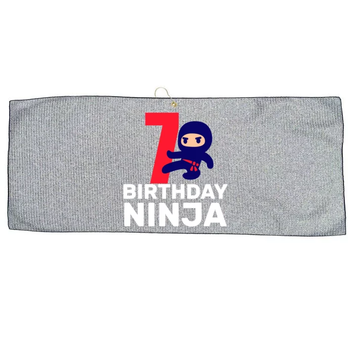 7th Birthday Ninja Large Microfiber Waffle Golf Towel