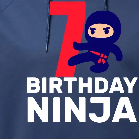 7th Birthday Ninja Performance Fleece Hoodie