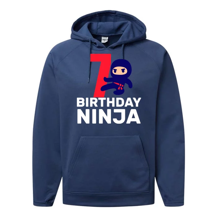 7th Birthday Ninja Performance Fleece Hoodie