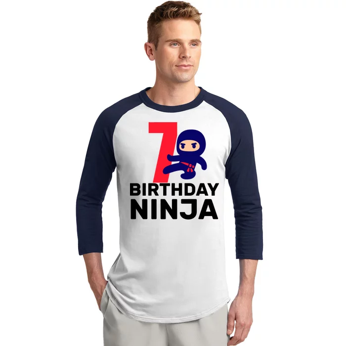 7th Birthday Ninja Baseball Sleeve Shirt