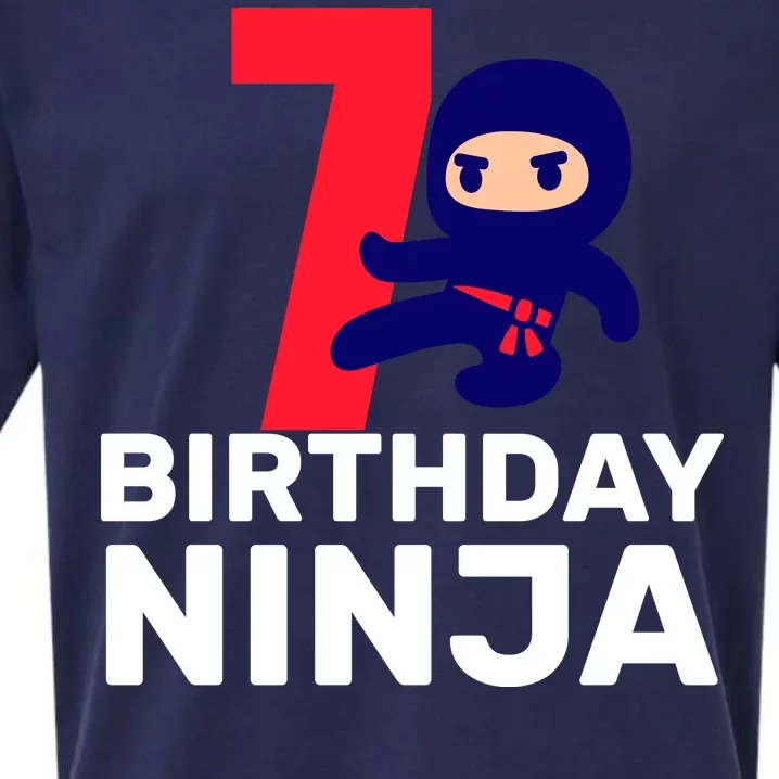 7th Birthday Ninja Sueded Cloud Jersey T-Shirt