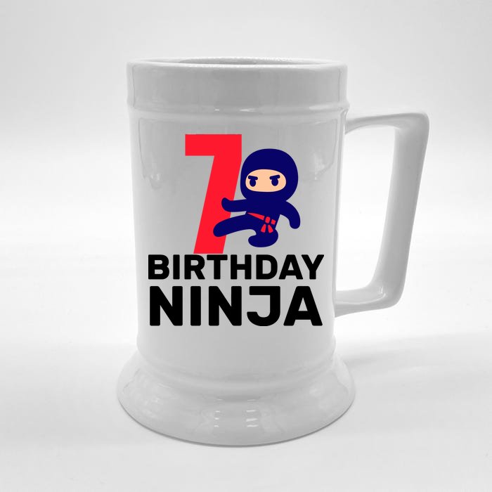 7th Birthday Ninja Front & Back Beer Stein