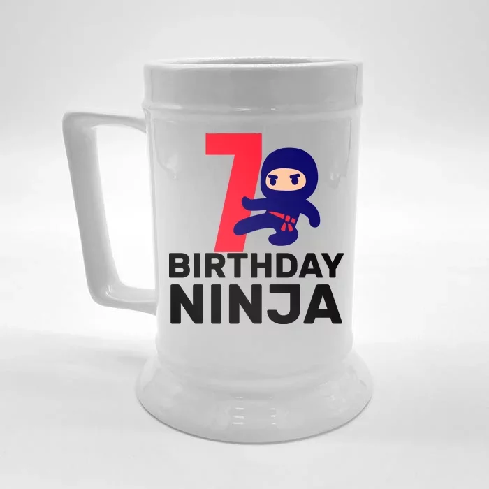 7th Birthday Ninja Front & Back Beer Stein