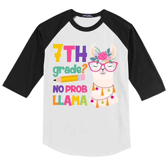 7th Grade? No Prob Llama Kids Colorblock Raglan Jersey