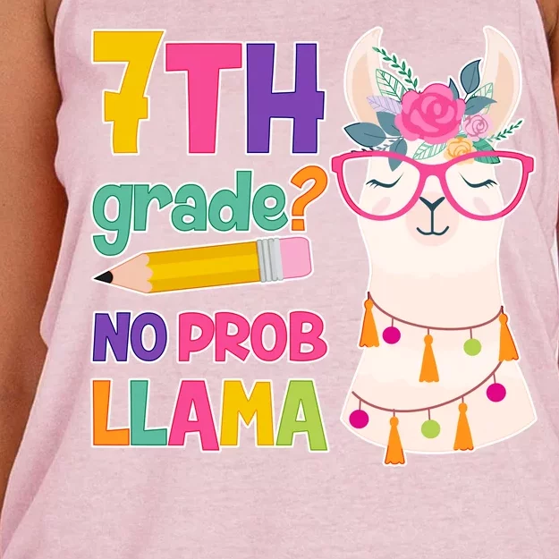 7th Grade? No Prob Llama Women's Knotted Racerback Tank