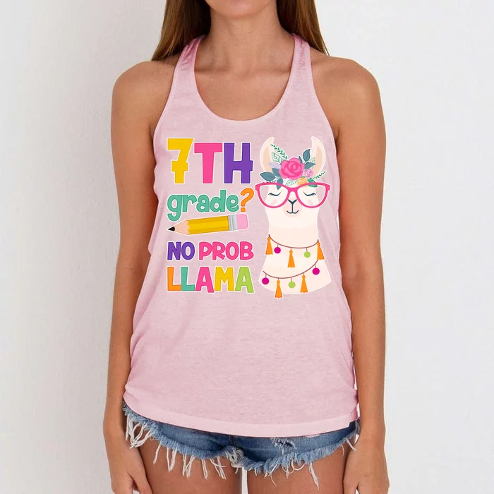 7th Grade? No Prob Llama Women's Knotted Racerback Tank