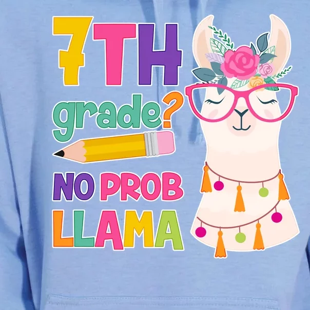 7th Grade? No Prob Llama Unisex Surf Hoodie