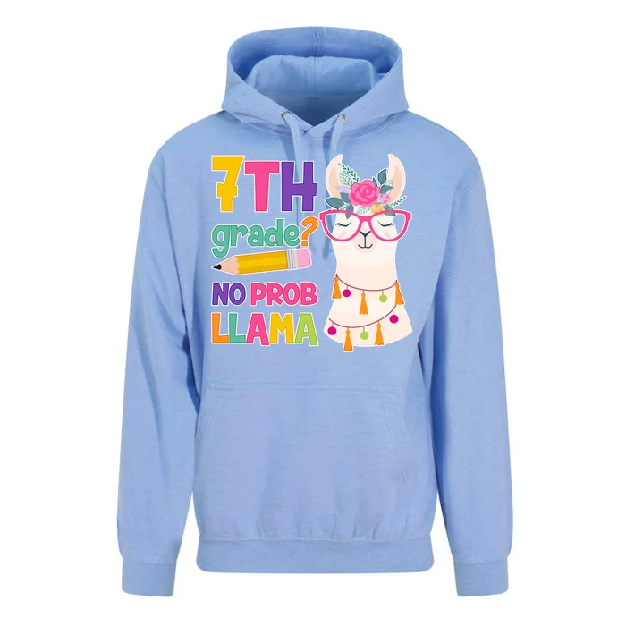 7th Grade? No Prob Llama Unisex Surf Hoodie