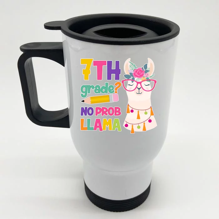 7th Grade? No Prob Llama Front & Back Stainless Steel Travel Mug