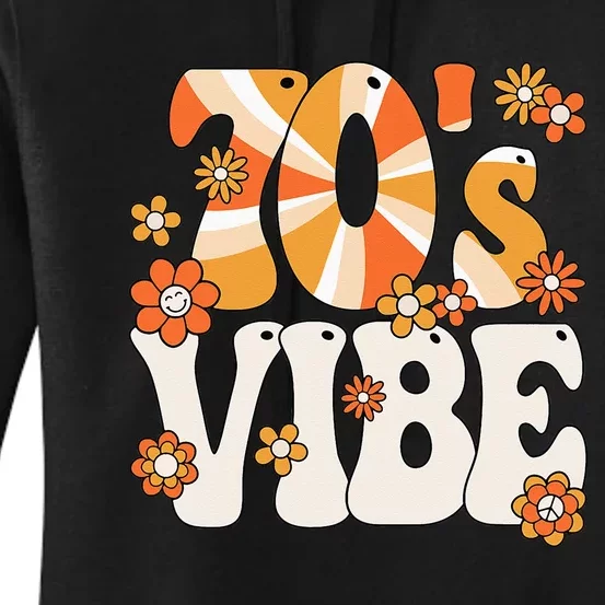 70s Vibe 70s Peace Groovy Hippie 70s Theme Party Women's Pullover Hoodie