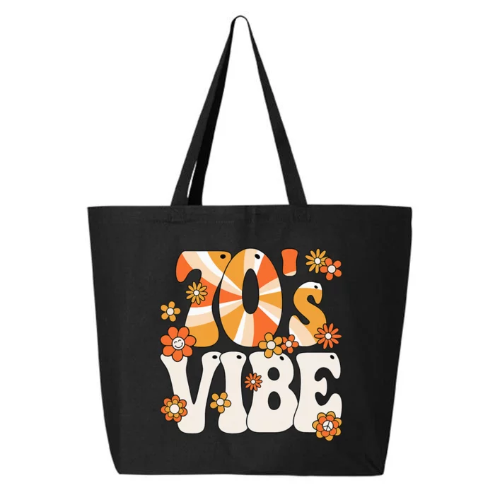 70s Vibe 70s Peace Groovy Hippie 70s Theme Party 25L Jumbo Tote