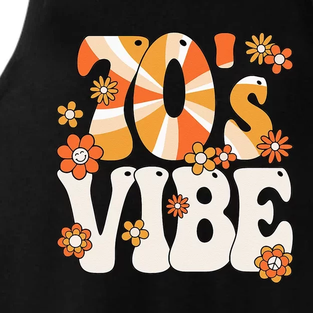 70s Vibe 70s Peace Groovy Hippie 70s Theme Party Ladies Tri-Blend Wicking Tank