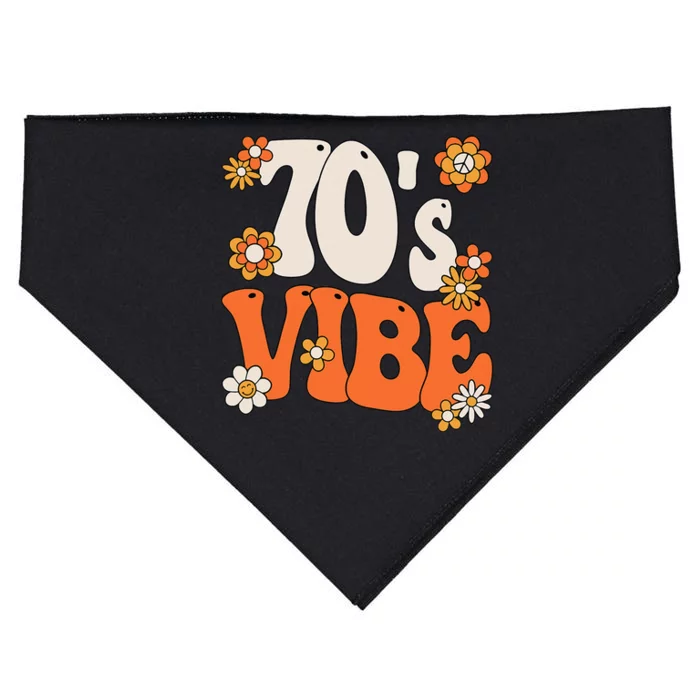 70s Vibe 70s Party Outfit Groovy Hippie Peace Retro USA-Made Doggie Bandana